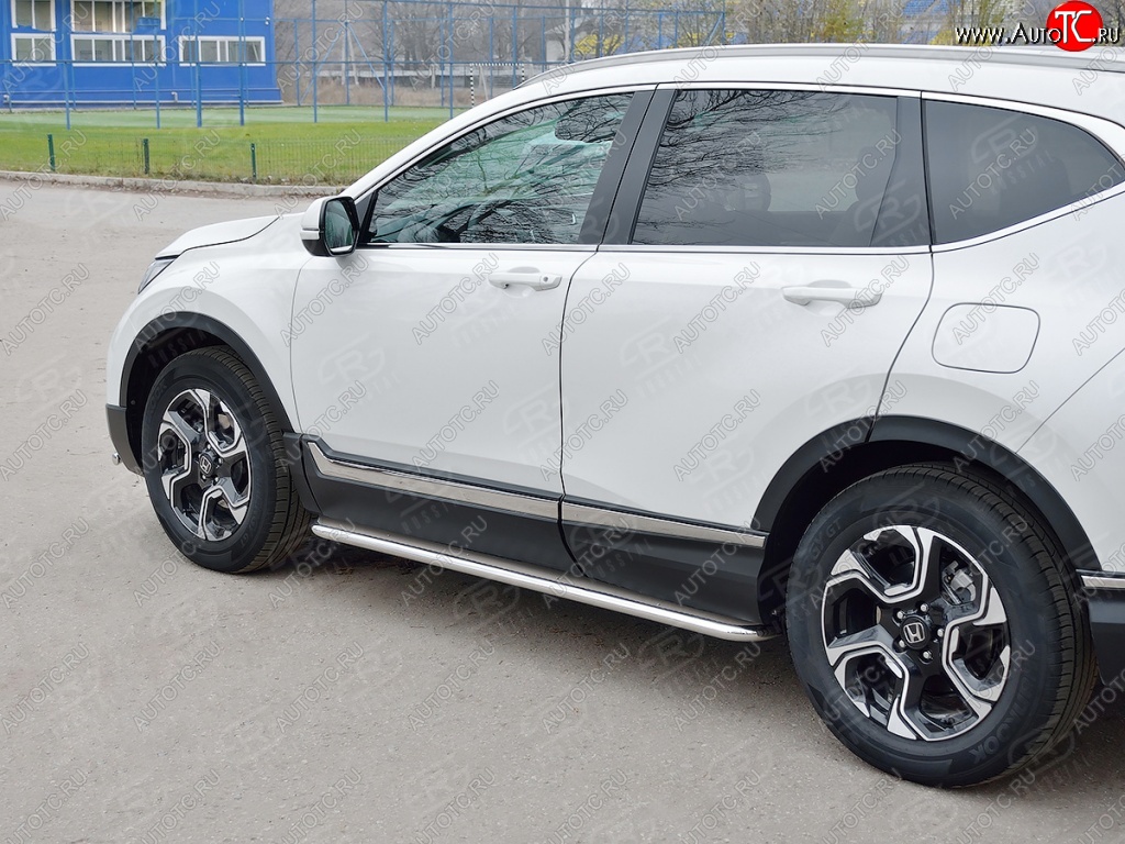 38 999 р. Широкая защита порогов SLITKOFF v3 Honda CR-V RW,RT дорестайлинг (2016-2020)  с доставкой в г. Йошкар-Ола