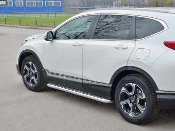 35 999 р. Широкая защита порогов из трубы d63 мм SLITKOFF v1 Honda CR-V RW,RT дорестайлинг (2016-2020)  с доставкой в г. Йошкар-Ола. Увеличить фотографию 3