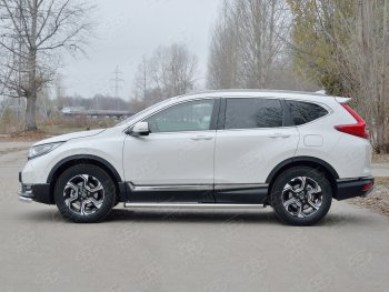 20 849 р. Защита порогов из круглой трубы диаметром 63 мм SLITKOFF v2 Honda CR-V RW,RT дорестайлинг (2016-2020)  с доставкой в г. Йошкар-Ола. Увеличить фотографию 2