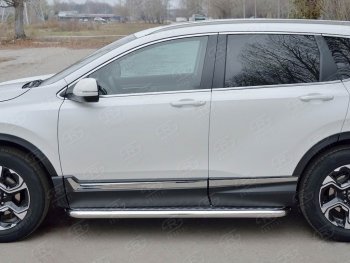 33 999 р. Широкая защита порогов из трубы диаметром 63 мм SLITKOFF v2 Honda CR-V RW,RT дорестайлинг (2016-2020)  с доставкой в г. Йошкар-Ола. Увеличить фотографию 3