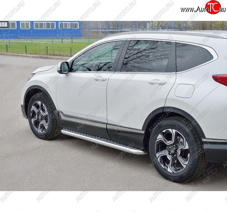 33 999 р. Широкая защита порогов из трубы диаметром 63 мм SLITKOFF v2 Honda CR-V RW,RT дорестайлинг (2016-2020)  с доставкой в г. Йошкар-Ола