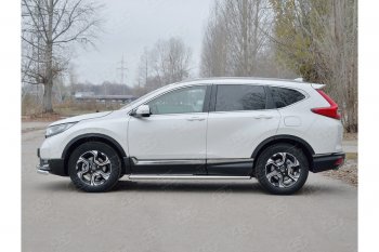 21 999 р. Защита порогов из круглой трубы диаметром 63 мм SLITKOFF v3 Honda CR-V RW,RT дорестайлинг (2016-2020)  с доставкой в г. Йошкар-Ола. Увеличить фотографию 2