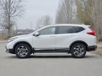 48 999 р. Широкая защита порогов из трубы диаметром 63 мм SLITKOFF v3 Honda CR-V RW,RT дорестайлинг (2016-2020)  с доставкой в г. Йошкар-Ола. Увеличить фотографию 2