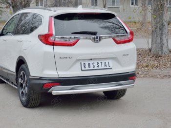 15 999 р. Защита заднего бампера (Ø63 мм, нержавейка) SLITKOFF  Honda CR-V  RW,RT (2016-2020) дорестайлинг  с доставкой в г. Йошкар-Ола. Увеличить фотографию 3