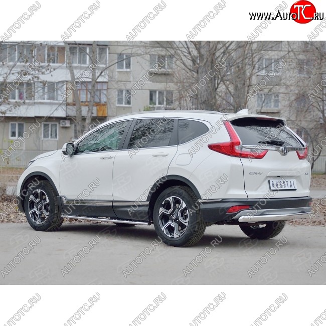 15 649 р. Защита заднего бампера (Ø75x42 мм, нержавейка) Russtal Honda CR-V RW,RT дорестайлинг (2016-2020)  с доставкой в г. Йошкар-Ола