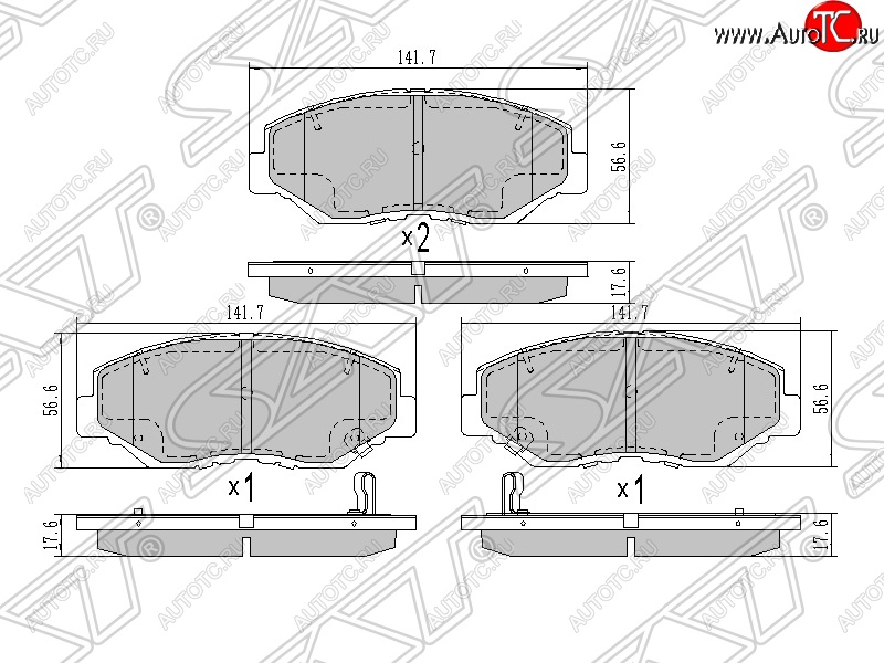 1 599 р. Колодки тормозные SAT (передние) Honda Accord CL седан дорестайлинг (2002-2005)  с доставкой в г. Йошкар-Ола