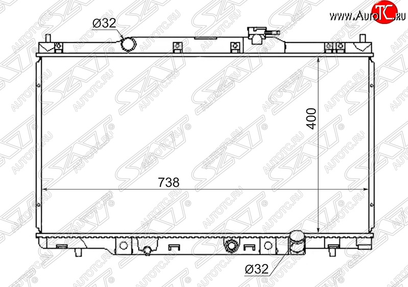 8 699 р. Радиатор двигателя SAT (пластинчатый, МКПП/АКПП)  Honda CR-V  RD4,RD5,RD6,RD7,RD9  - Element  1  с доставкой в г. Йошкар-Ола