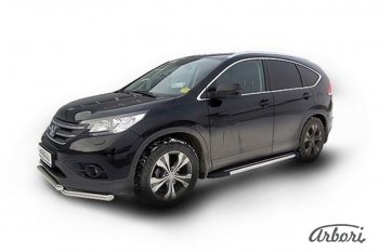 12 509 р. Порожки для ног Arbori Luxe Black Honda CR-V RM1,RM3,RM4 дорестайлинг (2012-2015)  с доставкой в г. Йошкар-Ола. Увеличить фотографию 2