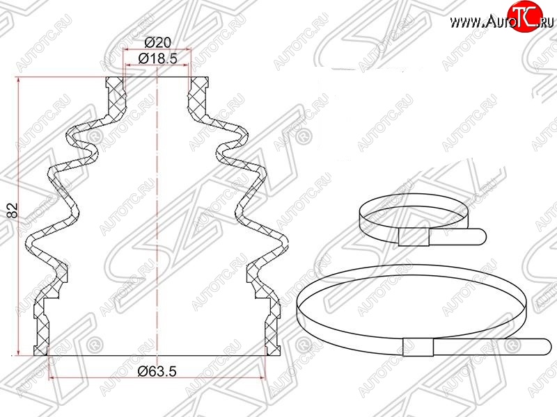 449 р. Пыльник ШРУСа (наружный) SAT  Honda Fit  1 (2001-2007), Mazda 323/Familia  седан (1998-2004)  с доставкой в г. Йошкар-Ола