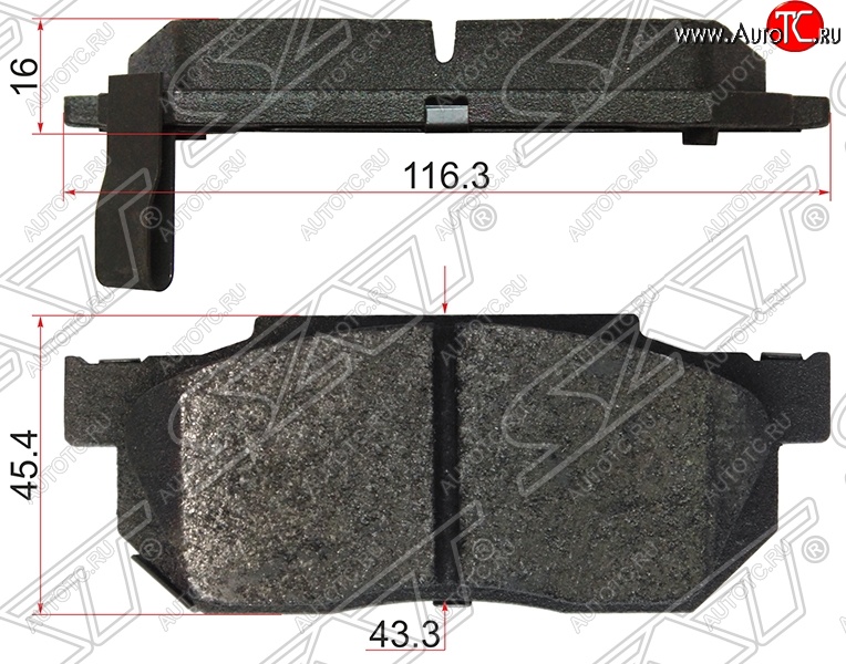 799 р. Колодки тормозные передние SAT  Honda Fit  1 (2001-2007) GD дорестайлинг, GD 1-ый рестайлинг, GD 2-ой рестайлинг  с доставкой в г. Йошкар-Ола