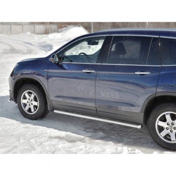 21 999 р. Пороги труба d63 SLITKOFF (вариант №1)  Honda Pilot  YF6 (2016-2019) дорестайлинг  с доставкой в г. Йошкар-Ола. Увеличить фотографию 3