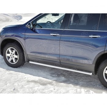 21 999 р. Пороги труба d63 SLITKOFF (вариант №1)  Honda Pilot  YF6 (2016-2019) дорестайлинг  с доставкой в г. Йошкар-Ола. Увеличить фотографию 4