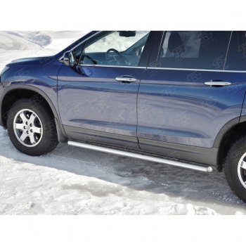 21 999 р. Пороги труба d63 SLITKOFF (вариант №3)  Honda Pilot  YF6 (2016-2019) дорестайлинг  с доставкой в г. Йошкар-Ола. Увеличить фотографию 4