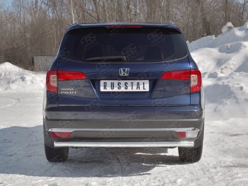 20 999 р. Защита заднего бампера (Ø63 мм, нержавейка) SLITKOFF Honda Pilot YF6 дорестайлинг (2016-2019)  с доставкой в г. Йошкар-Ола. Увеличить фотографию 4