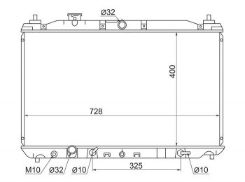 Радиатор SAT (пластинчатый, RN6) Honda Stream 2 RN6,RN7, RN8, RN9 дорестайлинг (2006-2009)