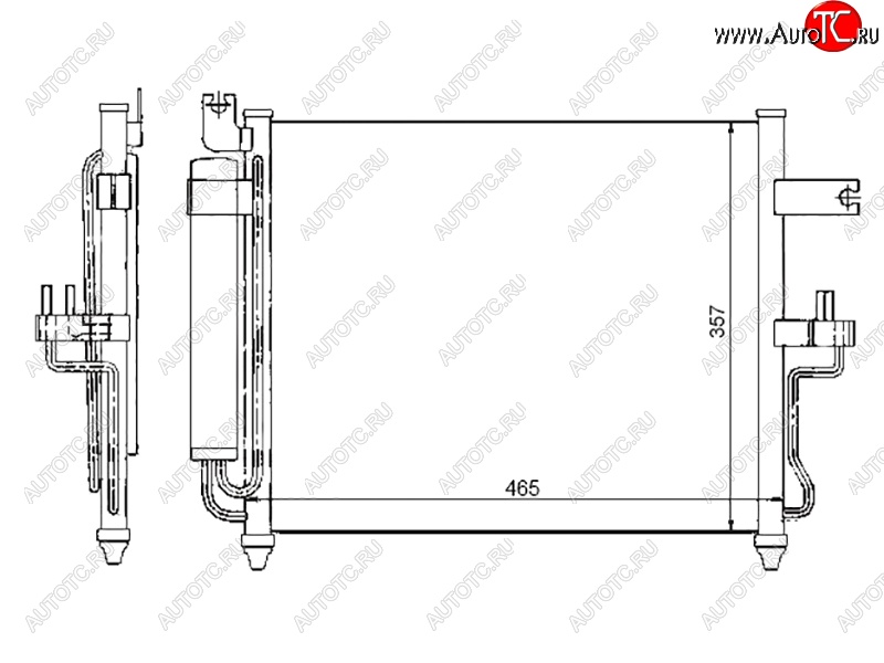 5 599 р. Радиатор кондиционера (MT) SAT Hyundai Accent седан ТагАЗ (2001-2012)  с доставкой в г. Йошкар-Ола