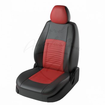 Чехлы для сидений Lord Autofashion Турин (экокожа) Hyundai Accent седан ТагАЗ (2001-2012)  (Чёрный, вставка красная)