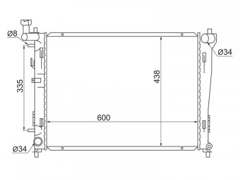 Радиатор двигателя SAT (трубчатый, 1.4/1.6/2.0) Hyundai Avante (2006-2010)
