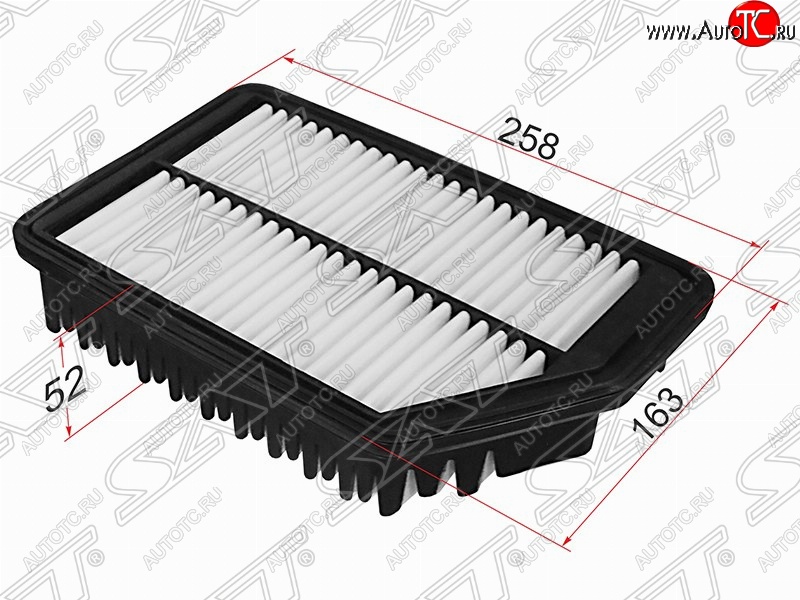 319 р. Фильтр воздушный двигателя SAT (258х163х52 mm)  Hyundai Avante, Elantra (MD,  AD), I30 (2 GD), KIA Ceed (2 JD), Cerato (3 YD)  с доставкой в г. Йошкар-Ола
