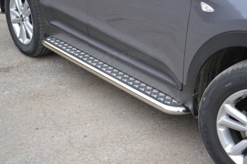 27 449 р. Порожки для ног из трубы Ø51 с алюминиевой площадкой Petroil Tuning Hyundai Creta GS рестайлинг (2019-2021) (Нержавеющая полированная сталь)  с доставкой в г. Йошкар-Ола. Увеличить фотографию 3