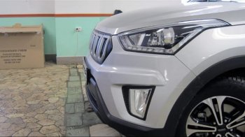 8 099 р. Решётка радиатора Next Hyundai Creta GS дорестайлинг (2015-2019) (цвет: Чёрный матовый с серебристым выделением ноздрей)  с доставкой в г. Йошкар-Ола. Увеличить фотографию 2