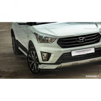 8 599 р. Накладка переднего бампера TopKontur Design Hyundai Creta GS дорестайлинг (2015-2019) (Неокрашенная)  с доставкой в г. Йошкар-Ола. Увеличить фотографию 2