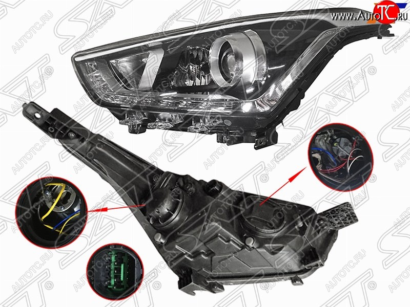 17 299 р. Правая передняя фара SAT (диодная, линза) Hyundai Creta GS дорестайлинг (2015-2019)  с доставкой в г. Йошкар-Ола