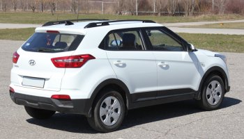 8 199 р. Комплект рейлингов АПС  Hyundai Creta  GS (2015-2021) дорестайлинг, рестайлинг (Серебристые без поперечин )  с доставкой в г. Йошкар-Ола. Увеличить фотографию 7