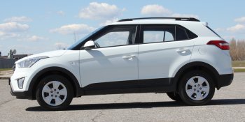 8 199 р. Комплект рейлингов АПС  Hyundai Creta  GS (2015-2021) дорестайлинг, рестайлинг (Серебристые без поперечин )  с доставкой в г. Йошкар-Ола. Увеличить фотографию 8