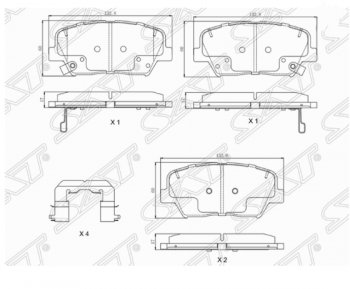 1 299 р. Комплект передних тормозных колодок SAT  Hyundai Elantra  AD (2016-2019) дорестайлинг  с доставкой в г. Йошкар-Ола. Увеличить фотографию 1