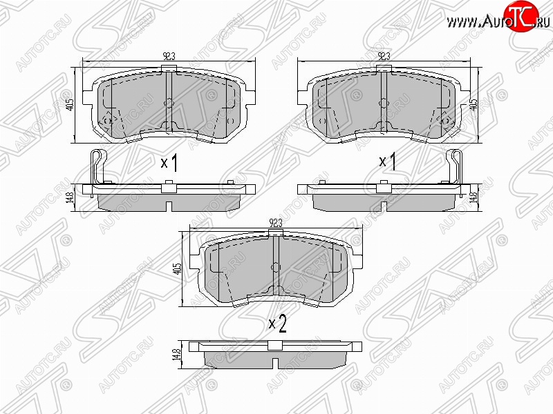 719 р. Колодки тормозные задние SAT  Hyundai i10  PA (2007-2013), KIA Picanto  1 SA хэтчбэк 5 дв. (2003-2011)  с доставкой в г. Йошкар-Ола