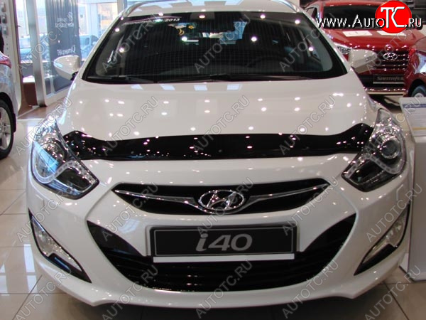 2 879 р. Дефлектор капота SIM Hyundai I40 1 VF дорестайлинг седан (2011-2015)  с доставкой в г. Йошкар-Ола