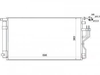 Радиатор кондиционера SAT Hyundai IX35 LM дорестайлинг (2009-2013)