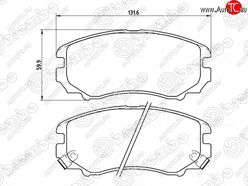 3 369 р. Комплект передних тормозных колодок BREMBO Hyundai IX35 LM дорестайлинг (2009-2013)  с доставкой в г. Йошкар-Ола