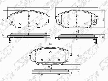 Колодки тормозные (передние) SAT Hyundai (Хюндаи) IX55 (ИX55)  EN (2006-2013) EN