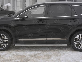 31 649 р. Пороги из трубы 120х60 овал с проступью Russtal Hyundai Santa Fe TM дорестайлинг (2018-2021)  с доставкой в г. Йошкар-Ола. Увеличить фотографию 3