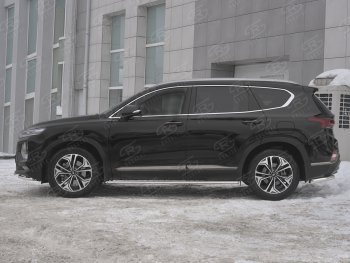 20 999 р. Пороги из труб 75х42 с проступью Russtal  Hyundai Santa Fe  TM (2018-2022) дорестайлинг, рестайлинг  с доставкой в г. Йошкар-Ола. Увеличить фотографию 2