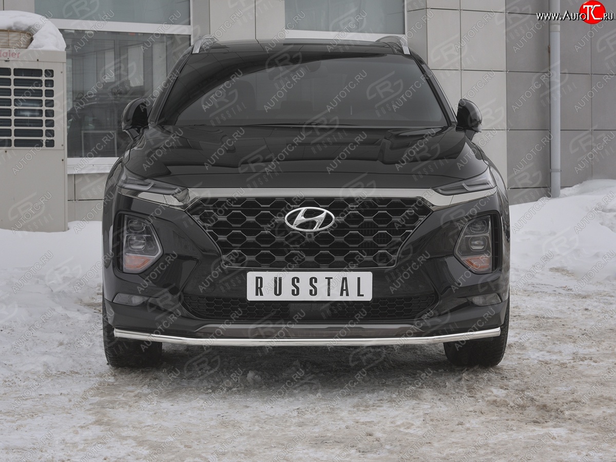 16 999 р. Защита переднего бампера (Ø42 мм, нержавейка) SLITKOFF Hyundai Santa Fe TM дорестайлинг (2018-2021)  с доставкой в г. Йошкар-Ола