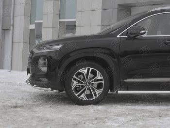 21 399 р. Защита переднего бампера из труб d42 SLITKOFF Hyundai Santa Fe TM дорестайлинг (2018-2021)  с доставкой в г. Йошкар-Ола. Увеличить фотографию 2