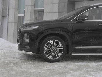 16 699 р. Защита переднего бампера (Ø63 мм, нержавейка) SLITKOFF Hyundai Santa Fe TM дорестайлинг (2018-2021)  с доставкой в г. Йошкар-Ола. Увеличить фотографию 3