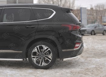 14 499 р. Защита заднего бампера (Ø63 мм уголки, нержавейка) SLITKOFF Hyundai Santa Fe TM дорестайлинг (2018-2021)  с доставкой в г. Йошкар-Ола. Увеличить фотографию 3