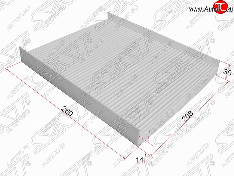 299 р. Фильтр салонный SAT (260х208х30 mm)  Hyundai Santa Fe ( CM,  DM) (2006-2019) дорестайлинг, рестайлинг, дорестайлинг, рестайлинг  с доставкой в г. Йошкар-Ола