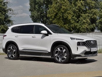 18 299 р. Защита переднего бампера (Ø63 мм, нержавейка) SLITKOFF Hyundai Santa Fe TM рестайлинг (2020-2022)  с доставкой в г. Йошкар-Ола. Увеличить фотографию 3