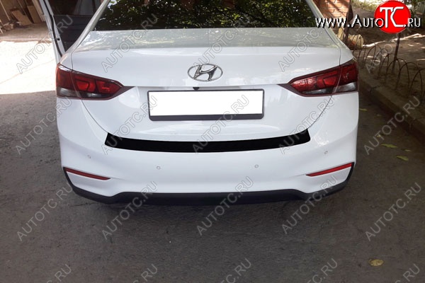 679 р. Защитная накладка заднего бампера Тюн-Авто Hyundai Solaris HCR седан дорестайлинг (2017-2020)  с доставкой в г. Йошкар-Ола