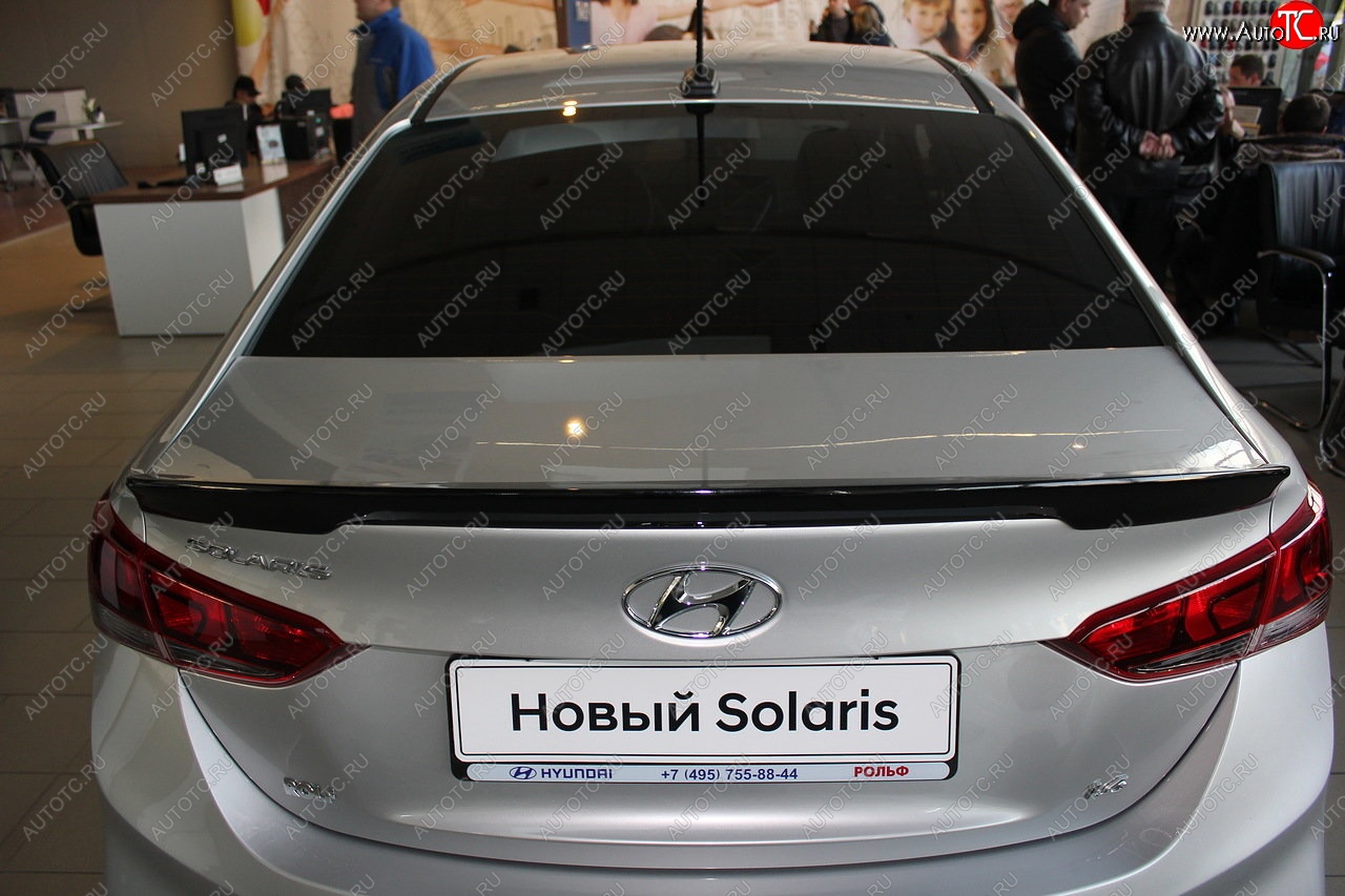 3 899 р. Спойлер на крышку багажника Автократ Hyundai Solaris HCR седан дорестайлинг (2017-2020) (Неокрашенный)  с доставкой в г. Йошкар-Ола