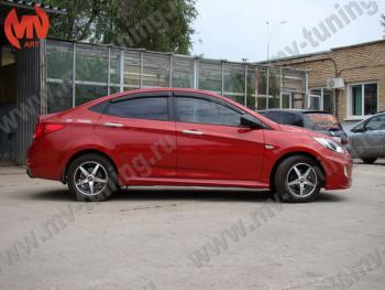 Пороги накладки ZEUS Hyundai Solaris RBr хэтчбэк рестайлинг (2014-2017)