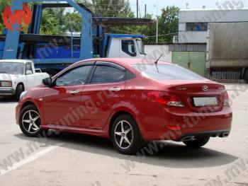 5 999 р. Пороги накладки ZEUS Hyundai Solaris RBr хэтчбэк рестайлинг (2014-2017) (Неокрашенный)  с доставкой в г. Йошкар-Ола. Увеличить фотографию 2