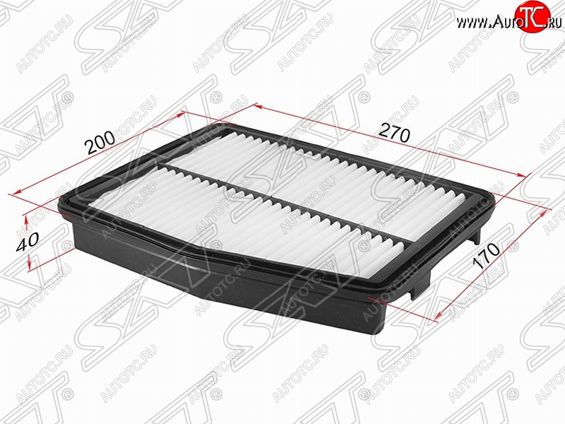 349 р. Фильтр воздушный двигателя (2.0) SAT (270х200х40 mm)  Hyundai Sonata  YF (2009-2014), KIA Optima  3 TF (2010-2016)  с доставкой в г. Йошкар-Ола