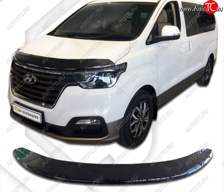 2 899 р. Дефлектор капота CA-Plastik exclusive  Hyundai Starex/Grand Starex/H1  TQ (2017-2022) 2-ой рестайлинг (Classic черный, Без надписи)  с доставкой в г. Йошкар-Ола