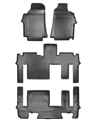 4 849 р. Коврики салонные Noplast (3 ряда)  Hyundai Starex/Grand Starex/H1  TQ (2017-2022) 2-ой рестайлинг (Черный)  с доставкой в г. Йошкар-Ола. Увеличить фотографию 1